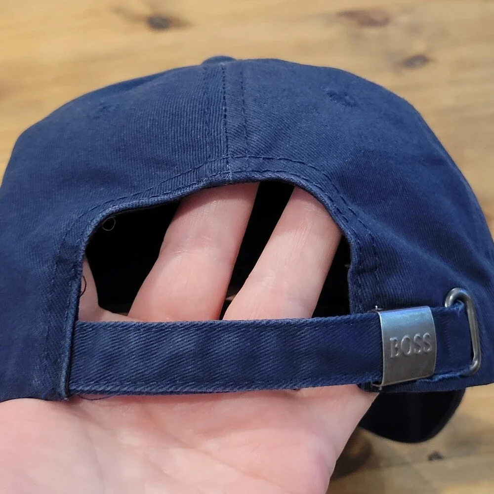 Hugo Boss Hat Strap Back Blue Spell Out One Size